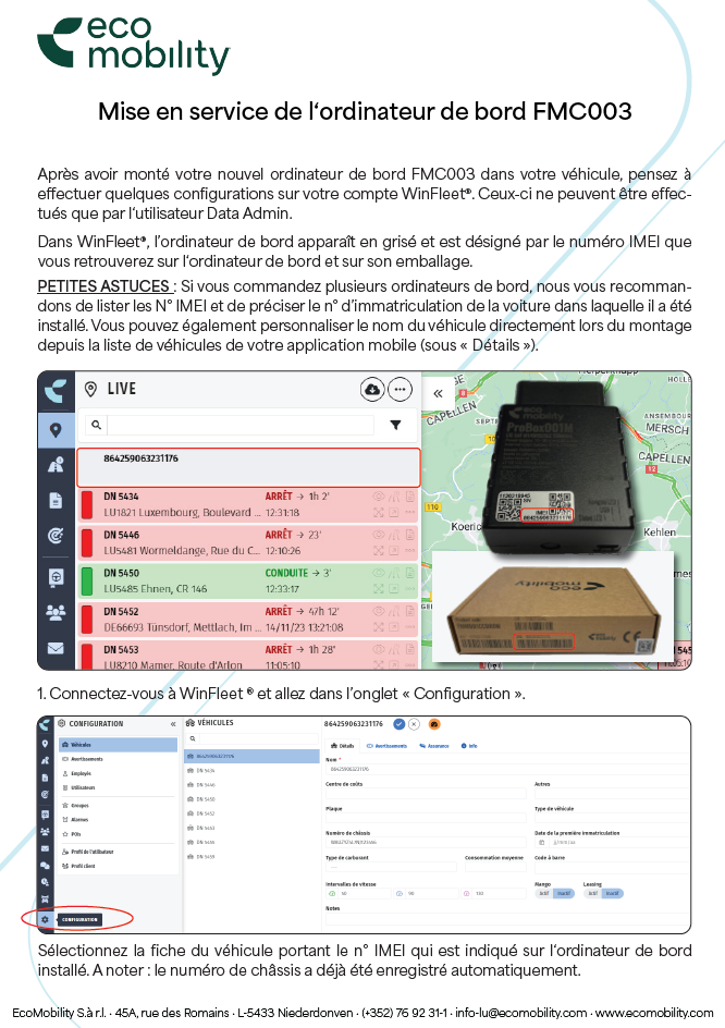 Mise en service FMC003
